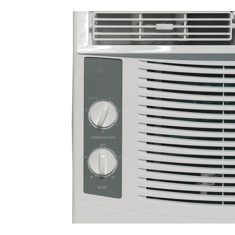 Compact White 5000 BTU Window Air Conditioner with Mechanical Controls