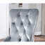 Glam gris foncé Flannelette 2Pcs chaises d'appoint capitonnées en acrylique capitonné Design à oreilles
