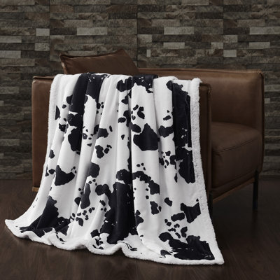 Campfire Sherpa Fleece Western Rustic Throw Blanket, 54x68 inch