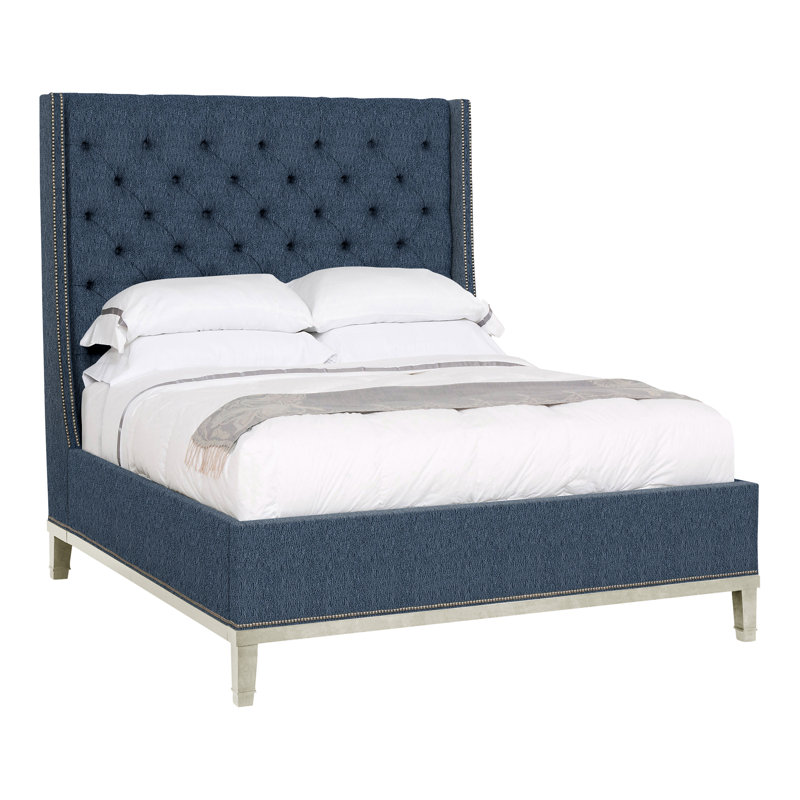 Michael Weiss Queen Upholstered Panel Bed, Wrenn, Navada Blue, Yes