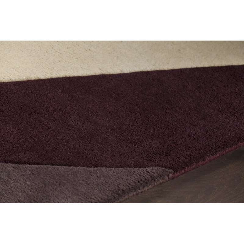 Tapis beige en laine touffeté à la main Yiwei, Rectangle 5 pi x 7 pi 6 po