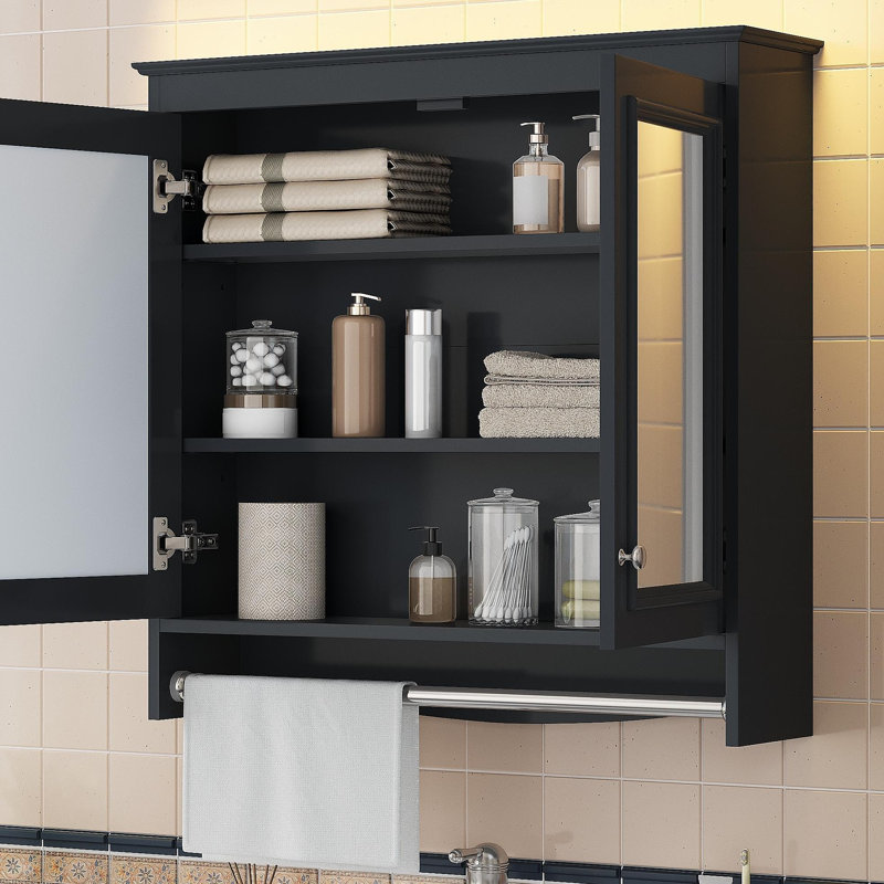 Armoire de toilette 3 en 1, armoire à pharmacie murale de 30 pouces avec tablettes réglables et portes à fermeture en douceur, miroir haute définition avec rangement pour meuble-lavabo de salle de bain