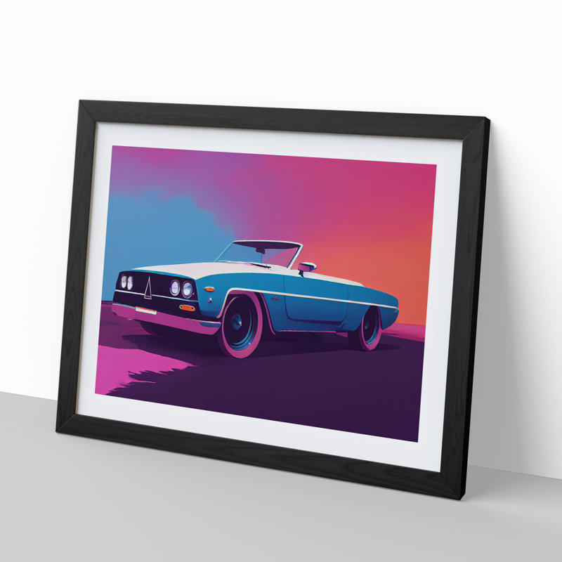 Neon Concept Car Vol.1 - Single Picture Frame Print, Black, 46cm H x 64cm W