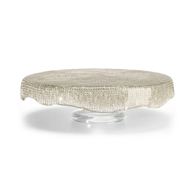 Diamante' Footed Cakestand Scalloped Cm.33