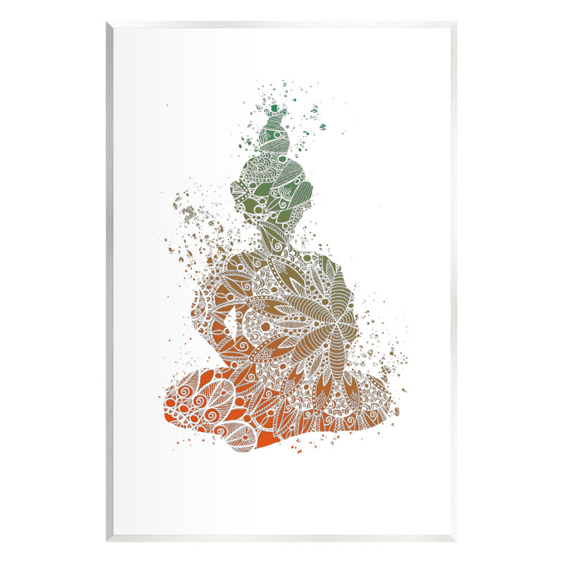 «Modern Modern Buddha On Wood» par Sebastian Grafmann, H 15 po x l 10 po x P 0,5 po