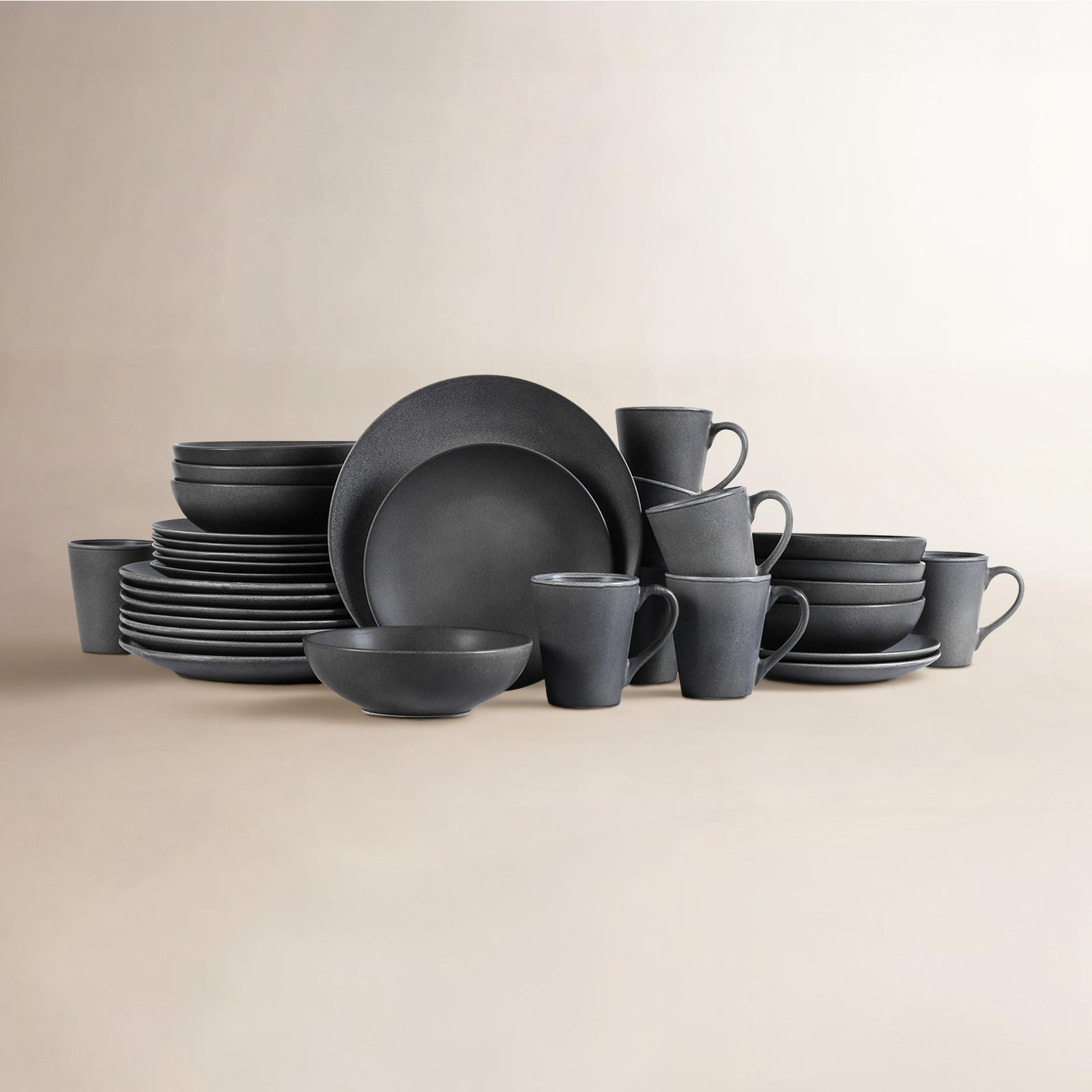 Stoneware Dinnerware Set, Gray