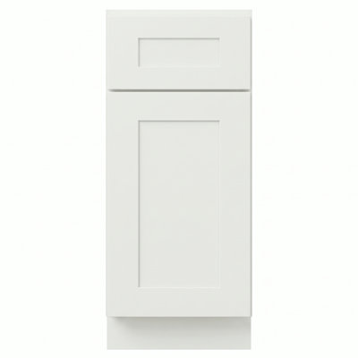 Meuble bas de style Shaker blanc doux de 12 po, prêt à assembler, avec portes en bois massif et tiroirs à queue d'aronde à fermeture amortie