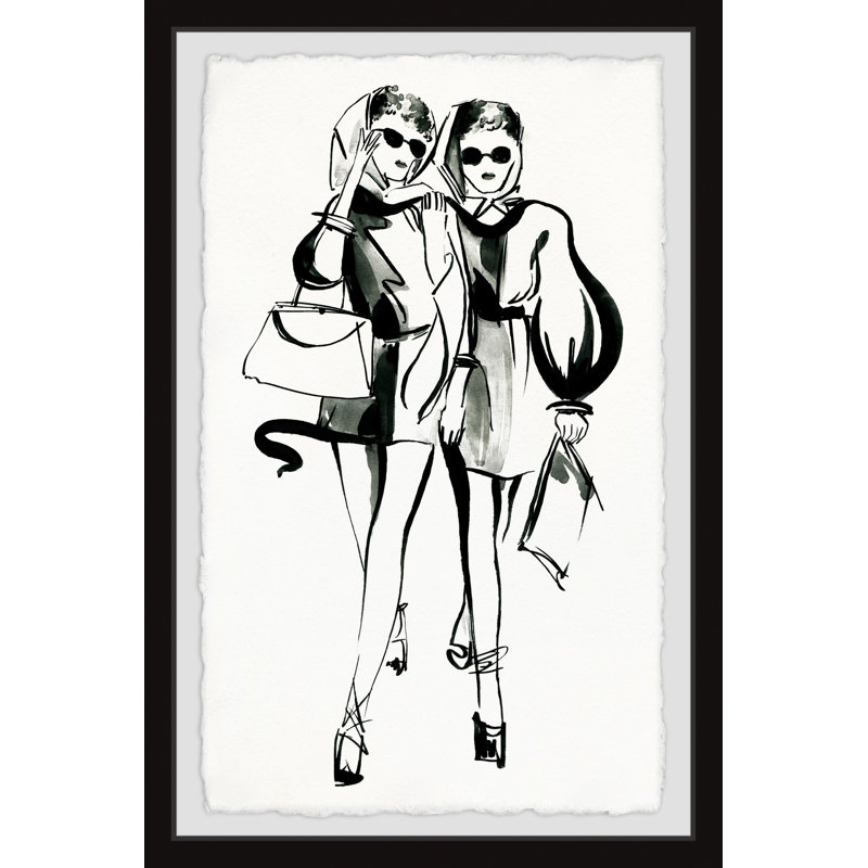 «Twin Fashionistas II» par Marmont Hill - peinture encadrée, H 24 po x l 16 po x P 1,5 po