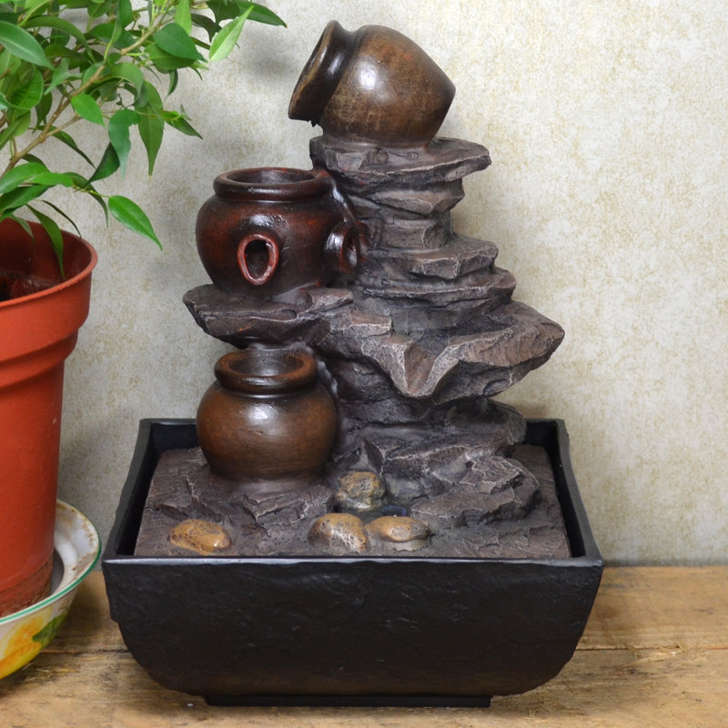Skelly Weather Resistant Rock Fountain with Light