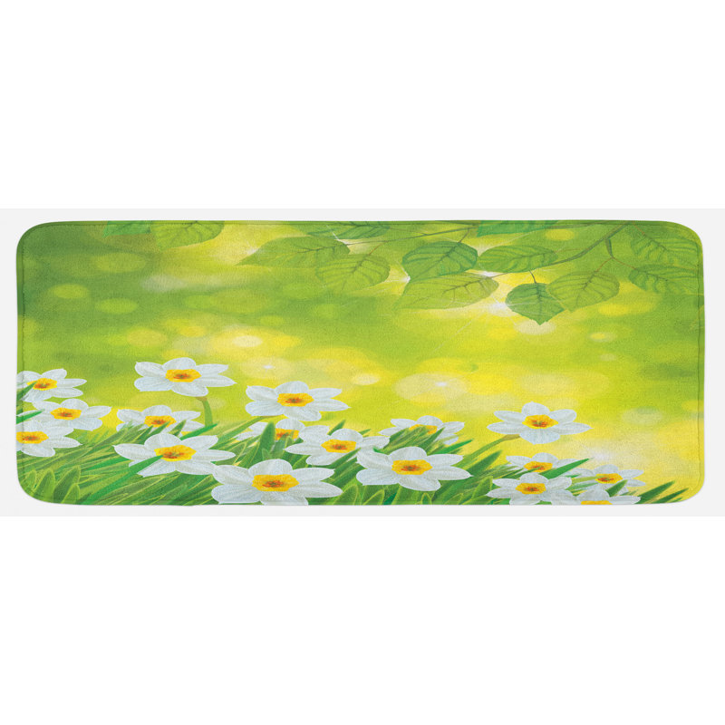 Tapis de cuisine jonquille