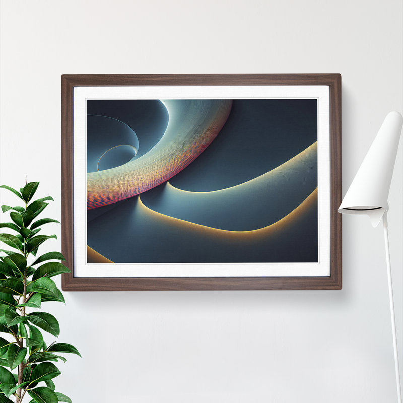 Head Turning Modern Abstract - Single Picture Frame Print, 46cm H x 64cm W, Brown