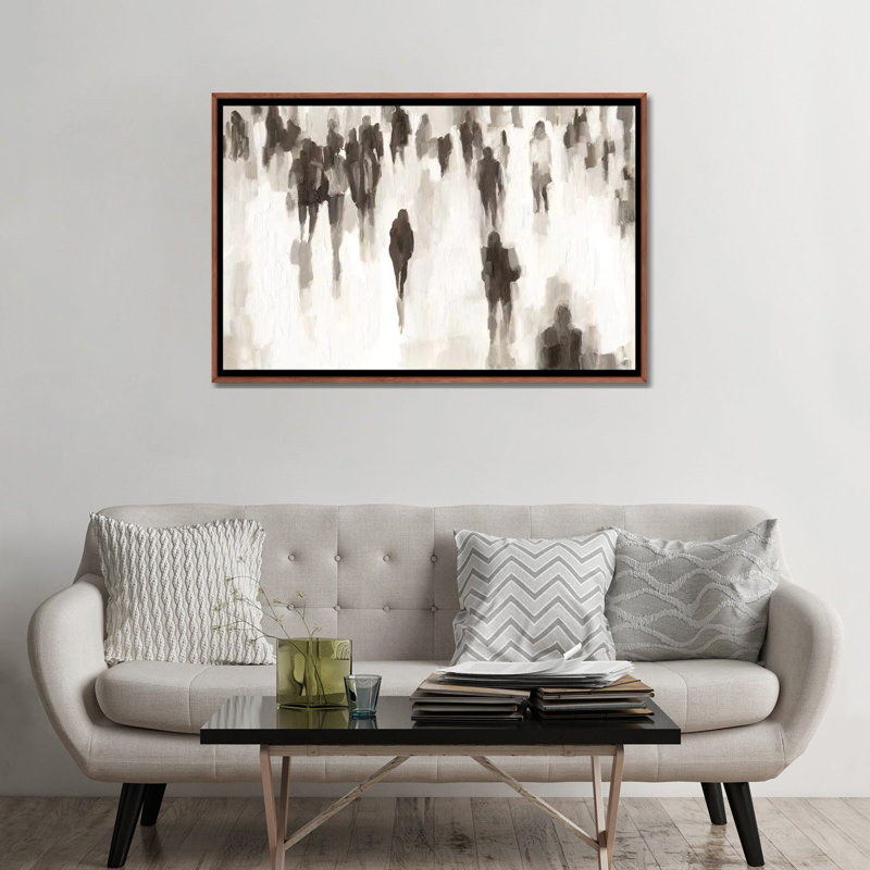 Reproduction d’art, "commuters I" par Ethan Harper, H 32 po x l 48 po x 1,5 po, Toile avec cadre en bois classique