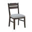 Ensemble de 2 chaises de salle à manger Hiun, assise gris tourterelle, structure en bois brun chêne