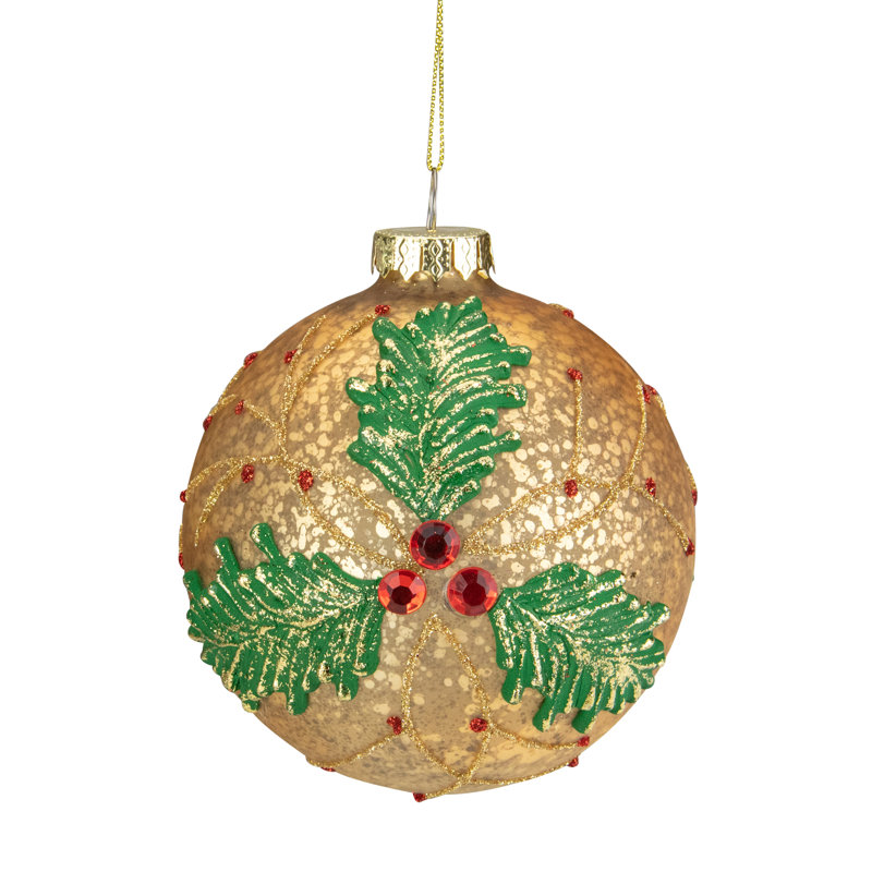 Ornement de Noël en verre 4 po
