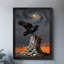 Art mural rétro noir, corbeau et vortex, impressions de style rétro-515979576