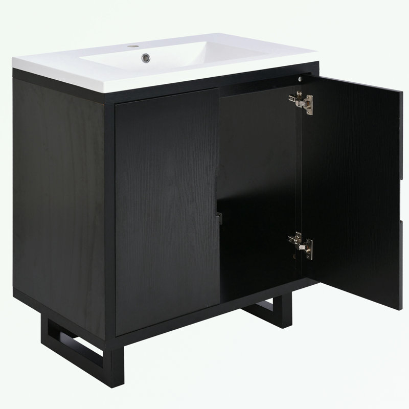 Richetts Freestanding Bathroom Cabinet, Black