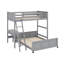 Lit simple superposé au dessus d'un lit double avec bureau-779404967