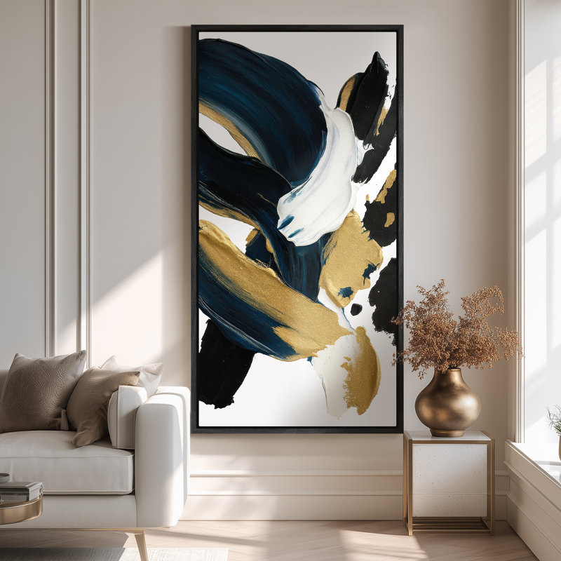 Extra Large Framed Canvas Wall Art - Vintage Wall Prints for Bedroom, Black