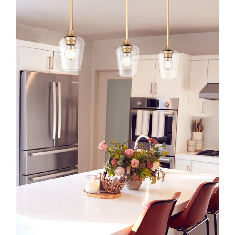Luminaire suspendu en laiton bruni 5,5 pouces 1 lumière Annabell
