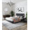 Lit plateforme tapissier en bois de frêne tissé double gris / gris Schwamm