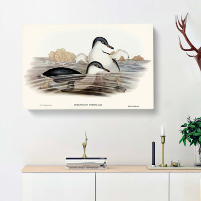 Little Blue Penguins by Elizabeth Gould - Wrapped Canvas