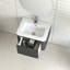 Meuble-lavabo mural gris de 24 po, lavabo intégré en céramique blanche, poignée inclinée à 45 °, tiroir à fermeture en douceur, imperméable, rangement spacieux, style pour la salle de bain, contreplaqué facile à installer, tiroir