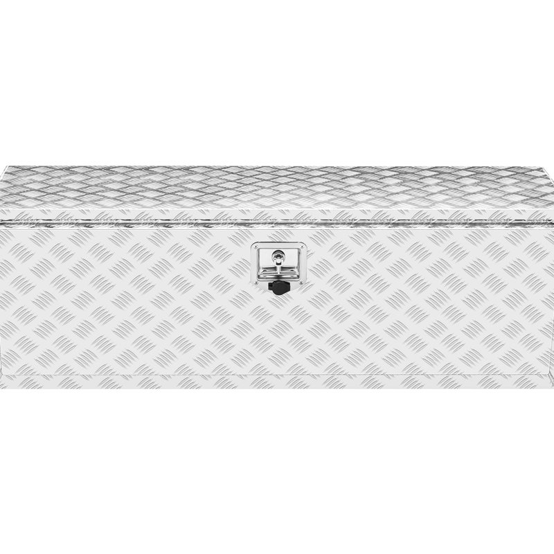48"17"18" Tool Box, Heavy Duty Aluminum, Lock And Keys, T - Handle Latch, Protects Tools From Elements Aluminum Diamond Plate Truck Storage 48"17"18", Waterproof, Lockable, For Truck, Van, Trailer's