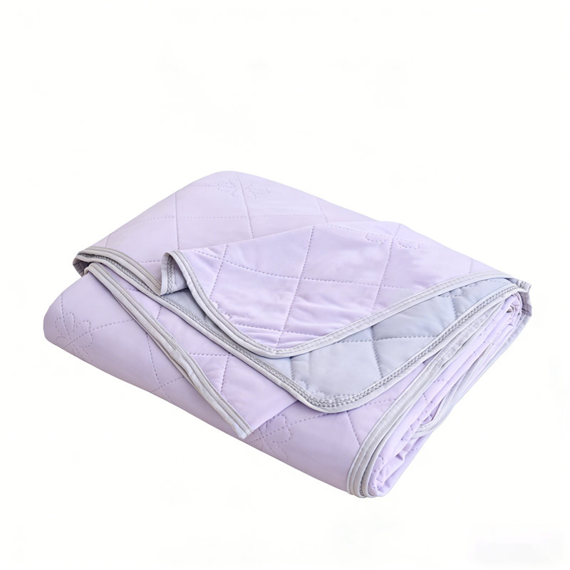 Reversible Cooling Blanket for Summer, Cool Touch Comforter for Camping Mats, Pets ,Quick Drying, Purple, 150cm x 100cm