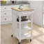 Rubberwood kitchen island trolley with adjustable shelf and towel rack