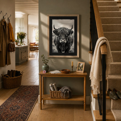 Highland Cattle Portrait Rustic - Print