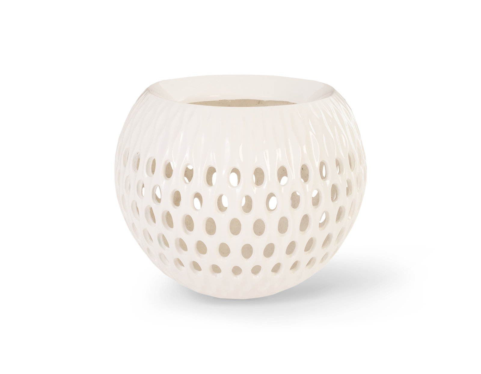 Outdoor Breathe Resin Composite Pot Planter, White