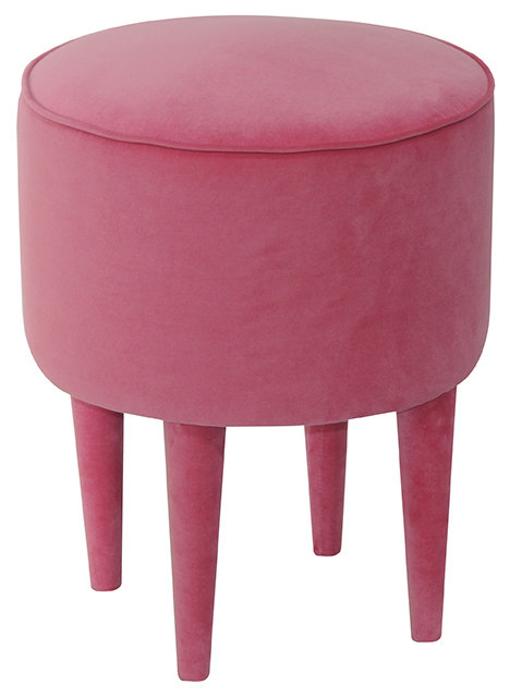 Solid + Manufactured Wood Accent Stool, Pink
