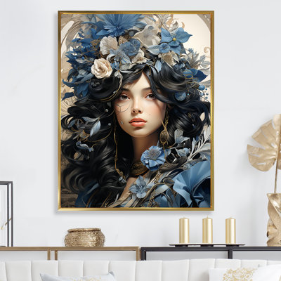 " Beautiful Woman With Flower Hair "