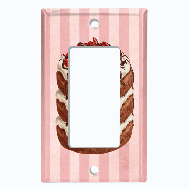 Plaque murale avec interrupteur d'éclairage à 1 bande Strawberry Layered Cake