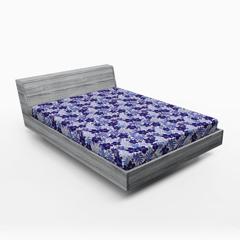 Microfiber Floral Fitted Sheet, Queen Fitted Sheet