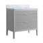 Ensemble de meuble-lavabo autoportant 36 po avec 2 ensembles de poignées et plateau en marbre d'ingénierie entièrement assemblé-115672209