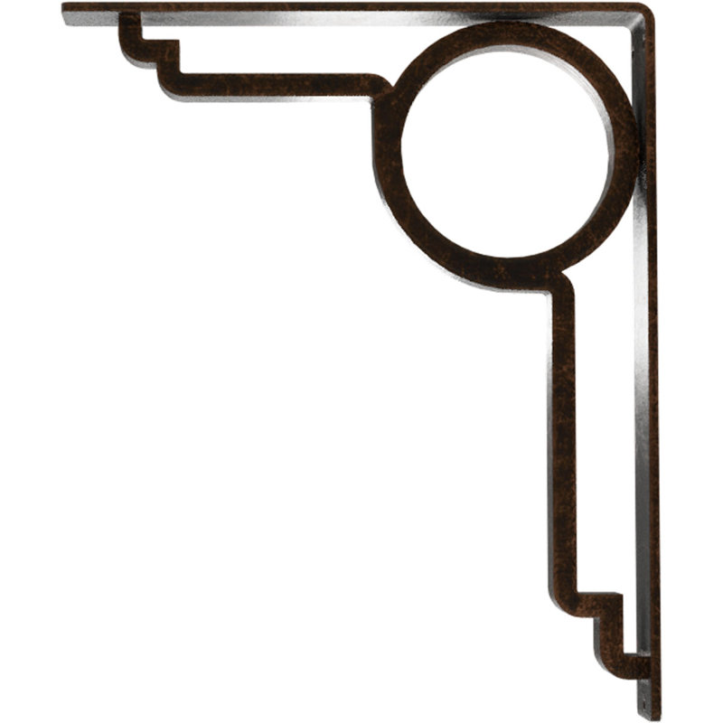 2"W x 12"D x 15"H Maria Wrought Iron Bracket, (Triple center brace), Antiqued Bronze, Antiqued Bronze, 15" H x 2" W x 12" D