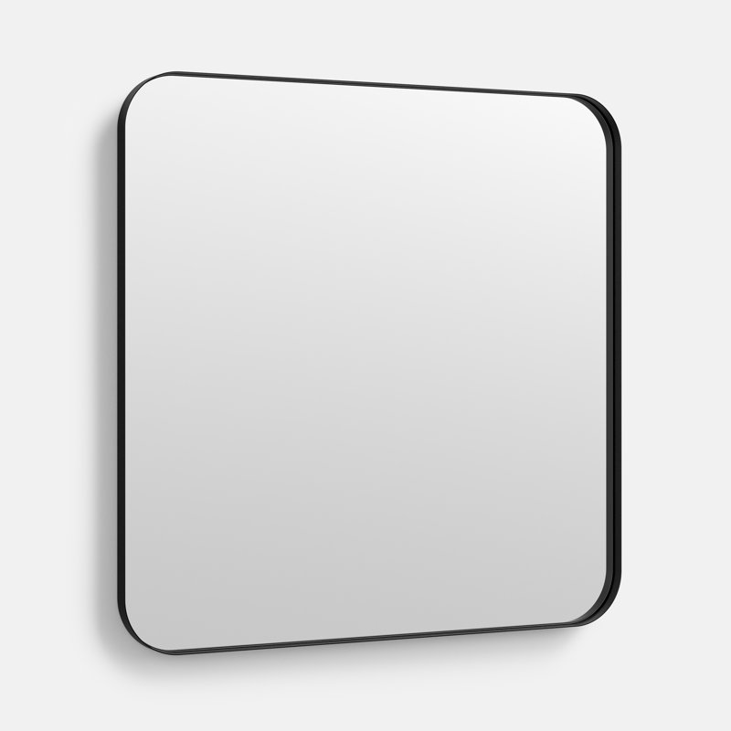 Miroir de salle de bain moderne et contemporain Weekville, Noir, 30 po x 30 po