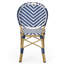 Mobilier d'extérieur français, aluminium, bleu marine et blanc, style patio en aluminium, avec finition,