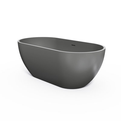 59 Inch Solid Surface Oval Freestanding Bathtub for Bathroom