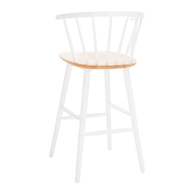 Tabouret 29 po Blanchard, Blanc / Naturel