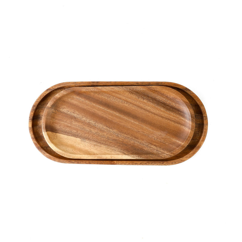 Millwood Pines Coleene Walnut Tray, 0.8" H x 11.7" L x 5.6" W