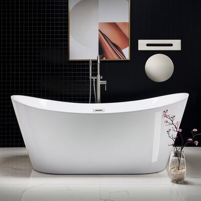 71"" x 32"" Freestanding Soaking Acrylic Bathtub -  WoodBridge, B0017