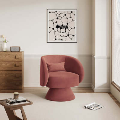 Modern Upholstered Swivel Barrel Chair