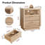 Table de chevet à 2 tiroirs avec prises intégrées, table de chevet moderne en chêne cannelé avec tablette ouverte, table de chevet en bois robuste pour la chambre à coucher, le salon et le bureau-2103596116-2103596117