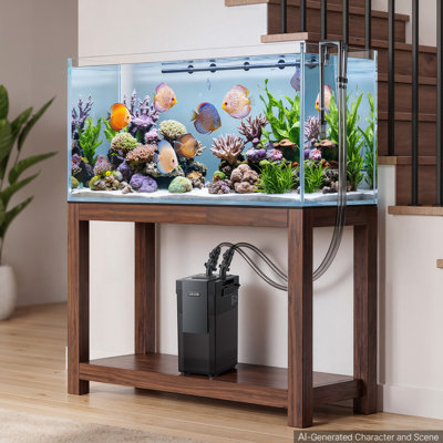 Canister Filter 492 GPH 4-Stage External Aquarium Filter Copper Motor, for Fish Tanks, Aquariums, Adjustable Flow, Leak Protection, Powerful Water Circulation Cleaning Machine, Quite Operation