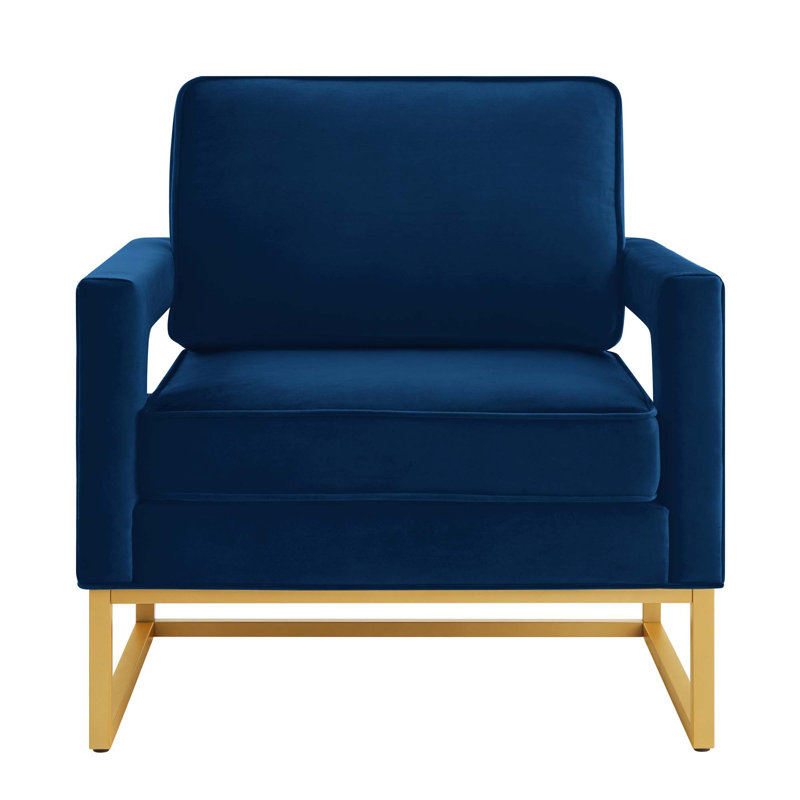 Anatonia Velvet Armchair, Navy Blue Velvet