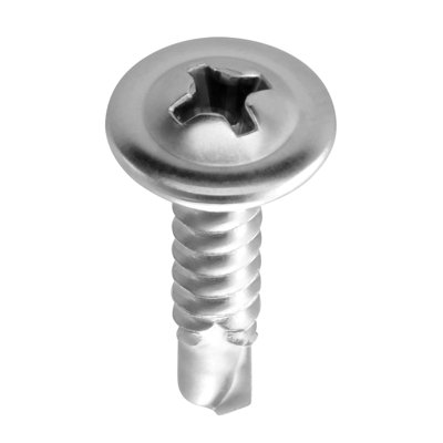 420 PCS Self Drilling Screws, Stainless Steel #8 #10 Sheet Metal Screw Assortment Kit for Metal and Wood, Phillips Truss Head and Hex Head Self Tapping Screws, Length 1/2 Inch to 2 Inch, Silver