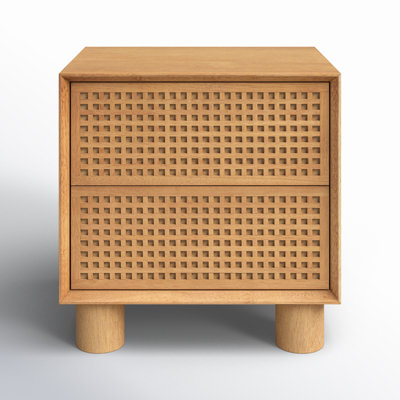 2-Drawer Cross Hatch Nightstand