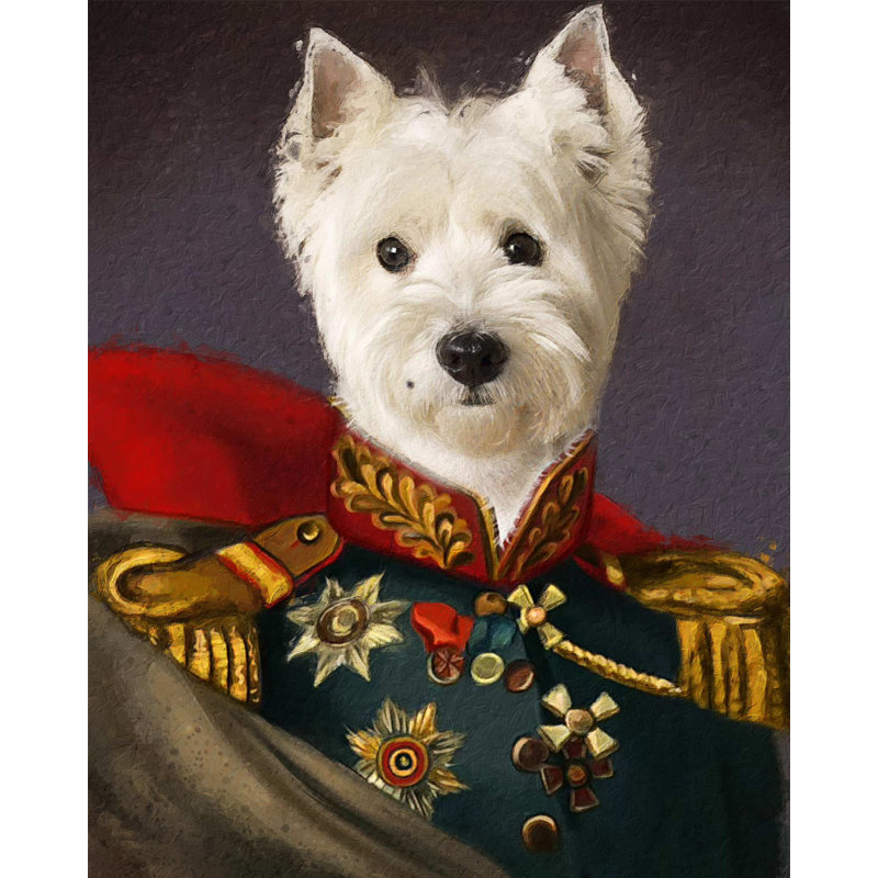 West Highland White Terrier Dog Period Dress Collection - Art Prints, 60cm H x 40cm W x 0.11cm D, Metal